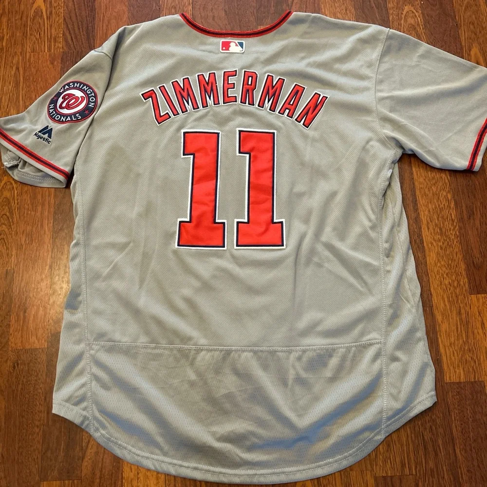 Washington Nationals Majestic FlexBase Gray Zimmerman Baseball Jersey Size 48 - Picture 2 of 6